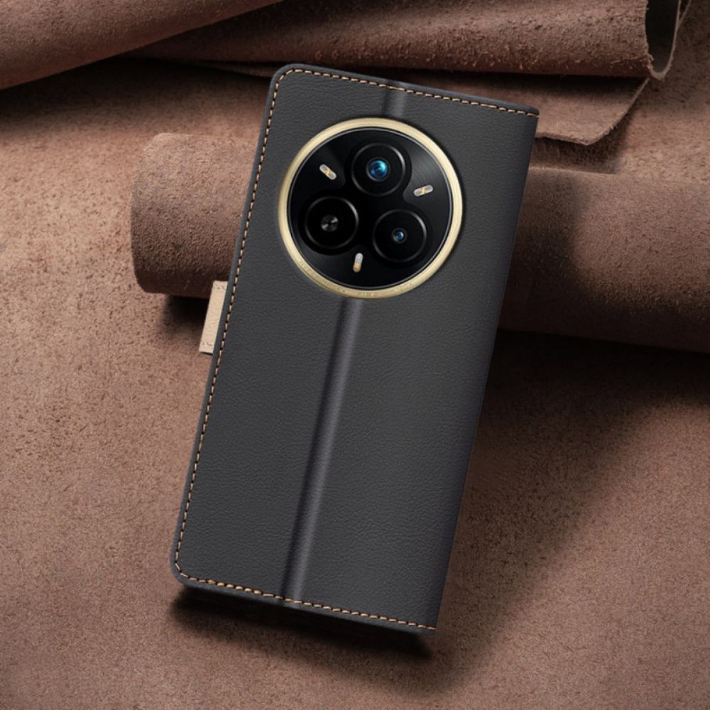 Leren Hoesje Realme 14 Pro 5g Tweekleurig Bescherming Hoesje