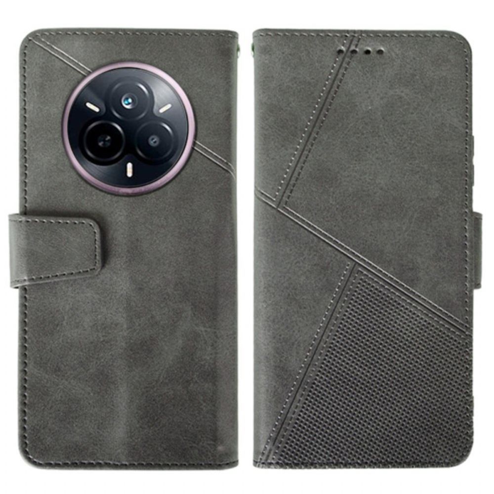 Leren Hoesje Voor Realme 14 Pro 5g Idewei-lijnen