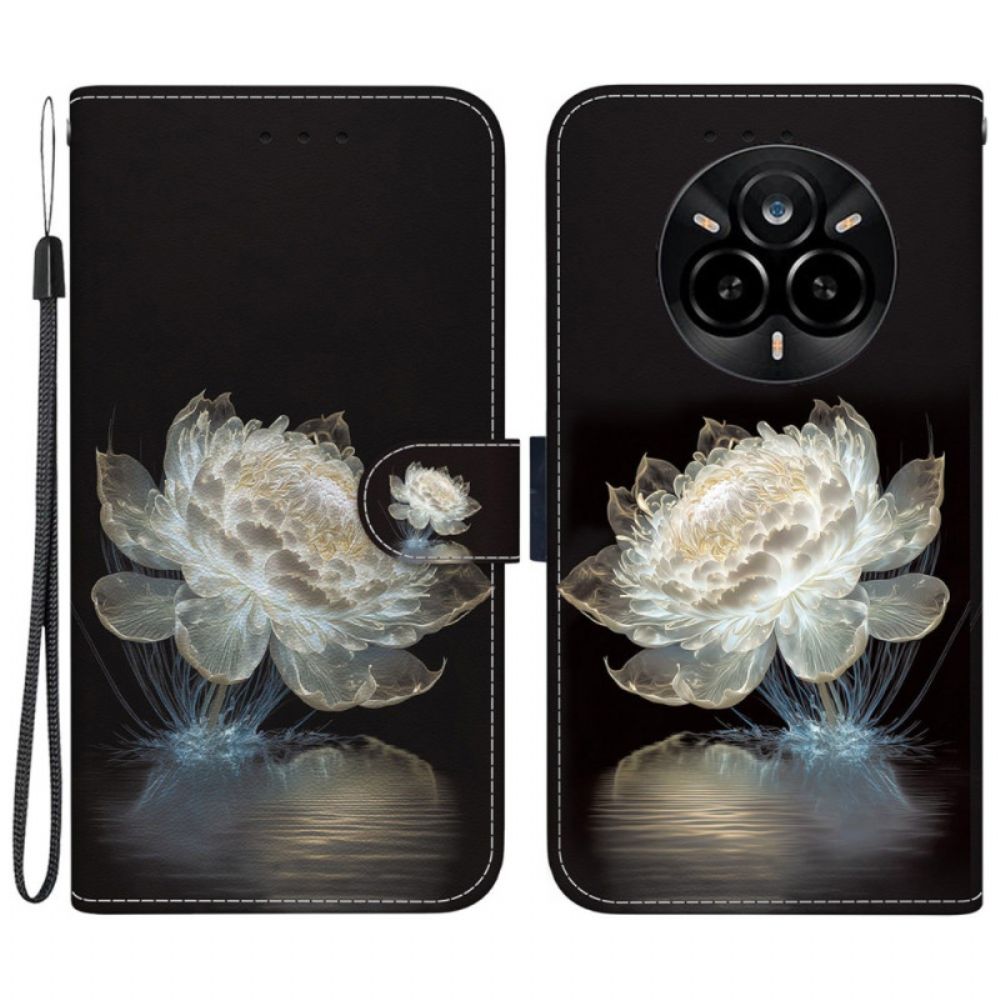 Leren Hoesje Voor Realme 14 Pro 5g Kristallen Pioenroos