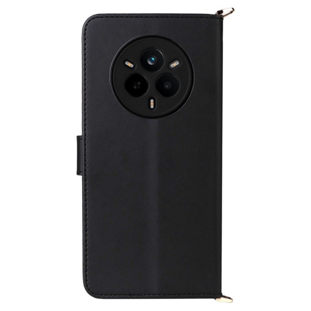 Leren Hoesje Voor Realme 14 Pro 5g Premium Met Schouderband