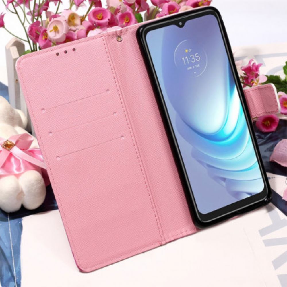 Flip Case voor Moto G50 Rode Vlinders