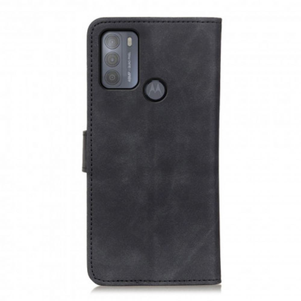Flip Case voor Moto G50 Vintage Leereffect Khazneh