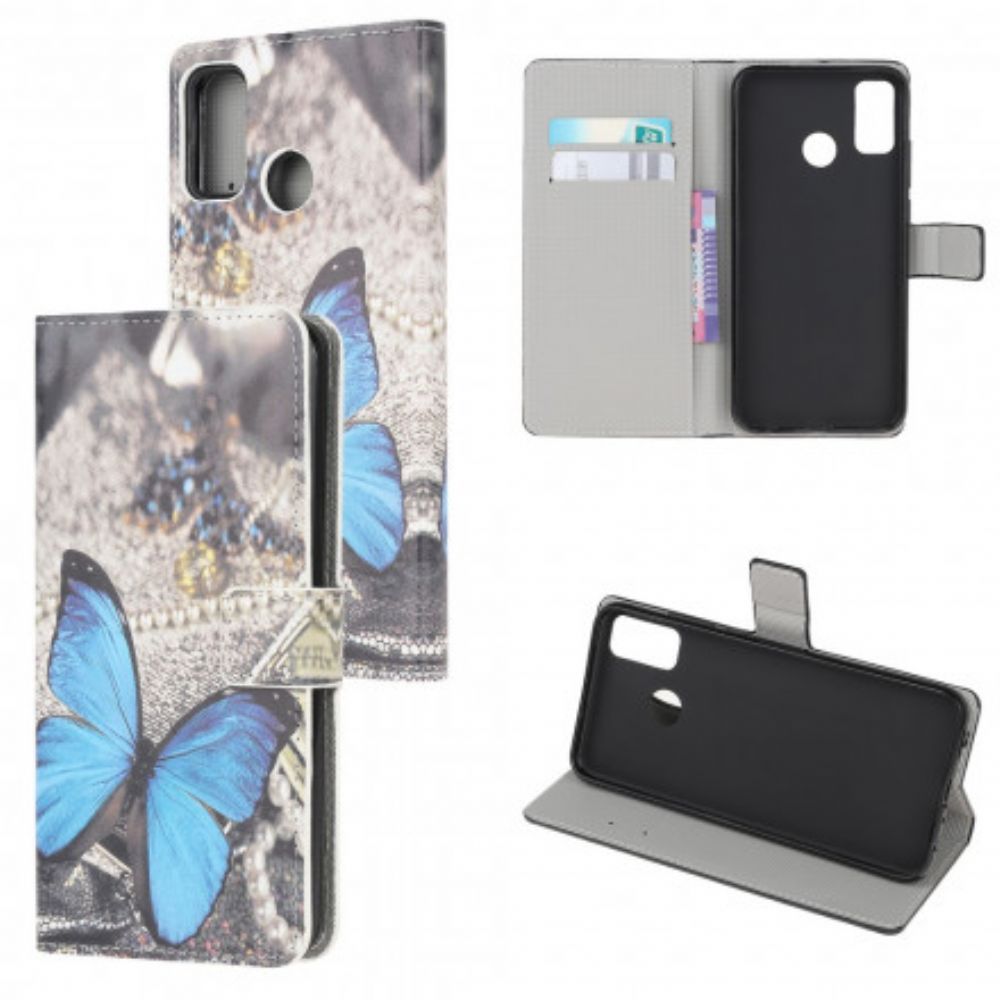 Folio-hoesje voor Moto G50 Blauwe Vlinder