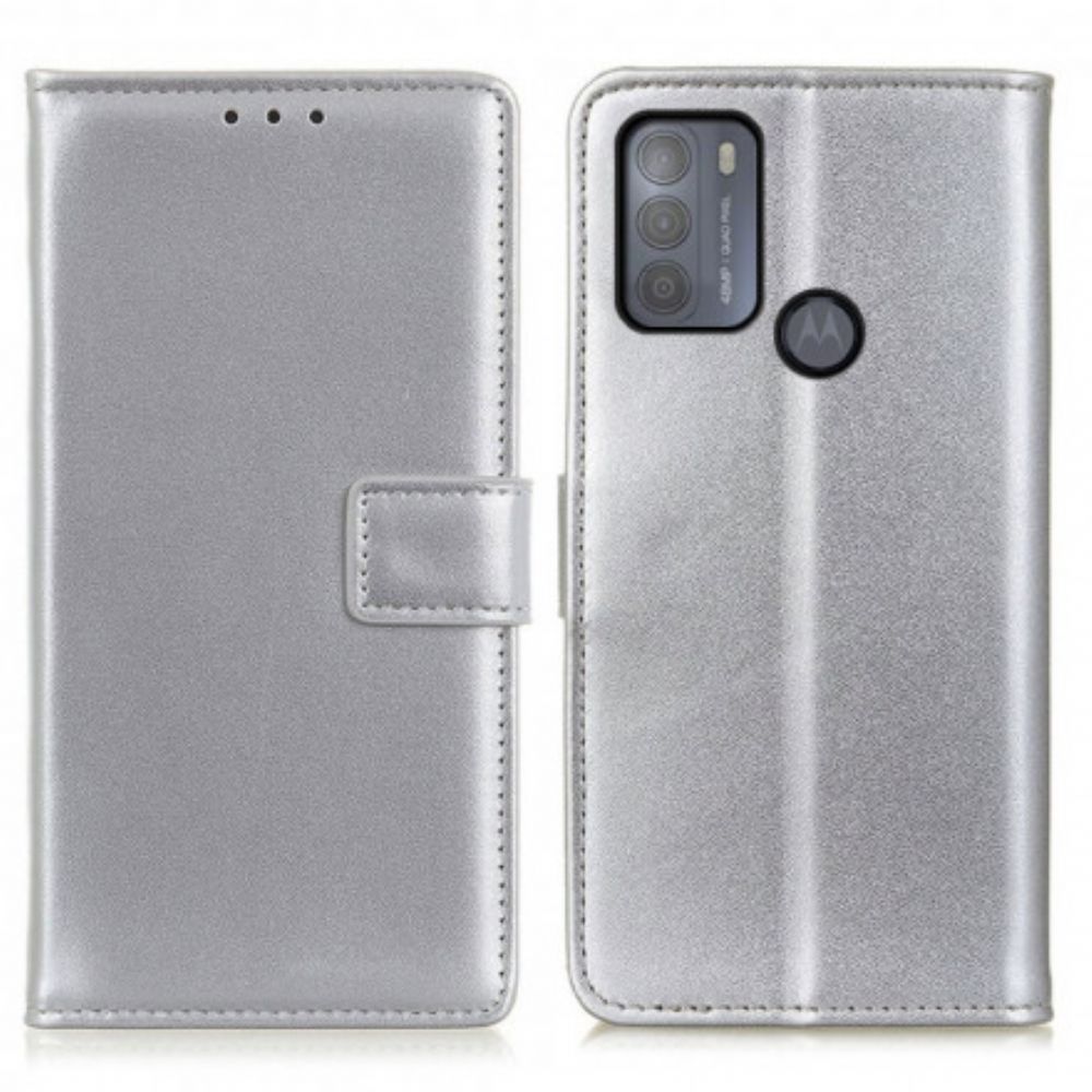 Folio-hoesje voor Moto G50 Eenvoudig Kunstleer