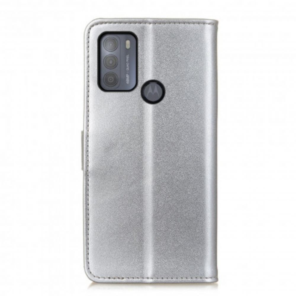 Folio-hoesje voor Moto G50 Eenvoudig Kunstleer