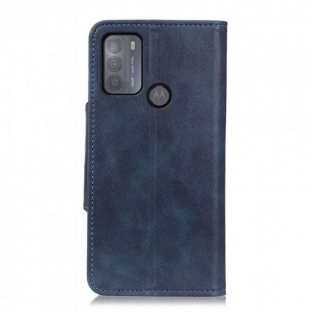 Folio-hoesje voor Moto G50 Kunstleer Decoratieve Knoop