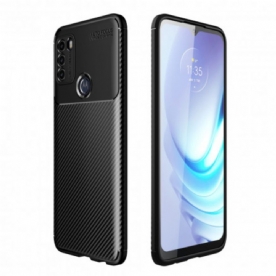 Hoesje voor Moto G50 Slang Met Koolstofvezelstructuur