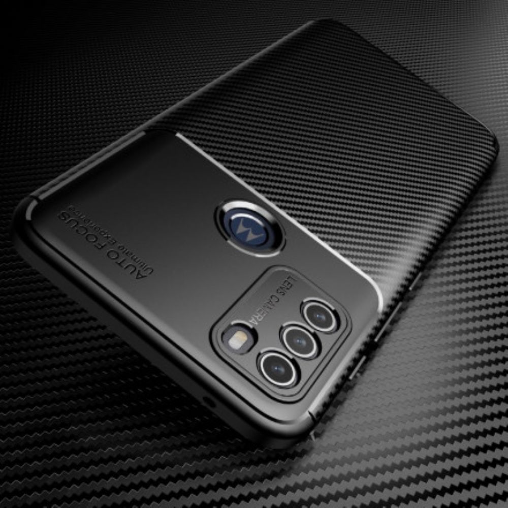 Hoesje voor Moto G50 Slang Met Koolstofvezelstructuur