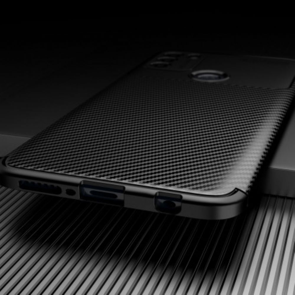 Hoesje voor Moto G50 Slang Met Koolstofvezelstructuur