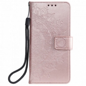 Leren Hoesje voor Moto G50 Zon Mandala