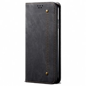 Bescherming Hoesje voor Samsung Galaxy M52 5G Folio-hoesje Denim Stof
