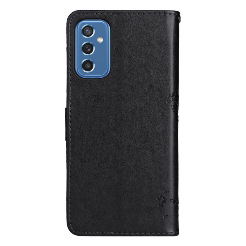Flip Case voor Samsung Galaxy M52 5G Bloeiende Boom En Kat