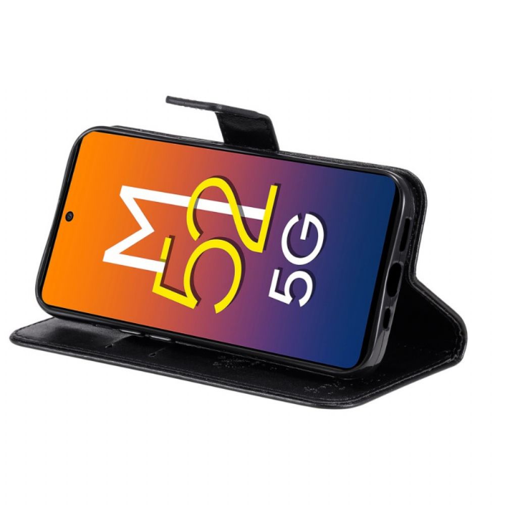 Flip Case voor Samsung Galaxy M52 5G Bloeiende Boom En Kat
