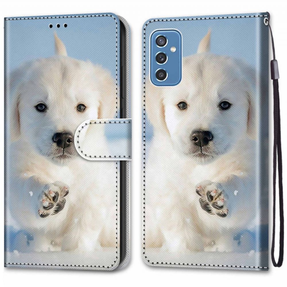 Flip Case voor Samsung Galaxy M52 5G Sneeuwpuppy