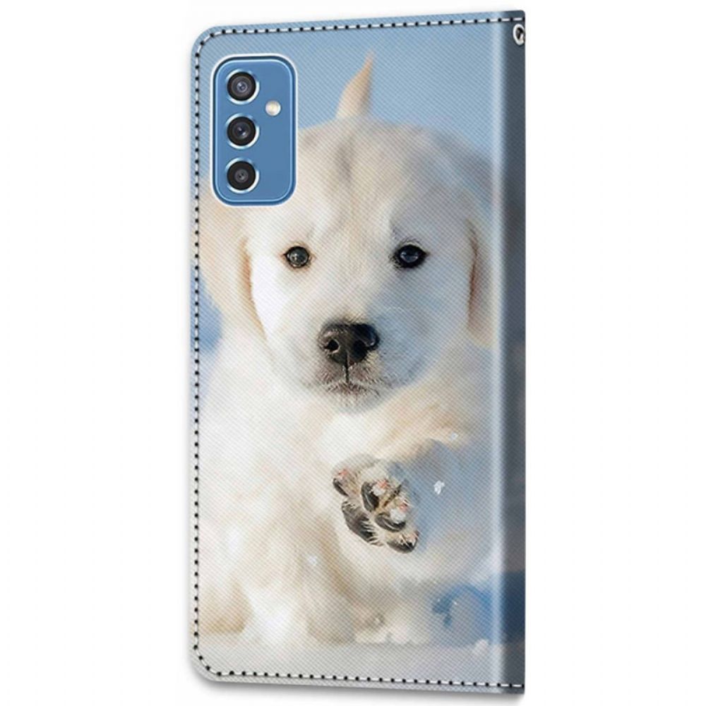 Flip Case voor Samsung Galaxy M52 5G Sneeuwpuppy
