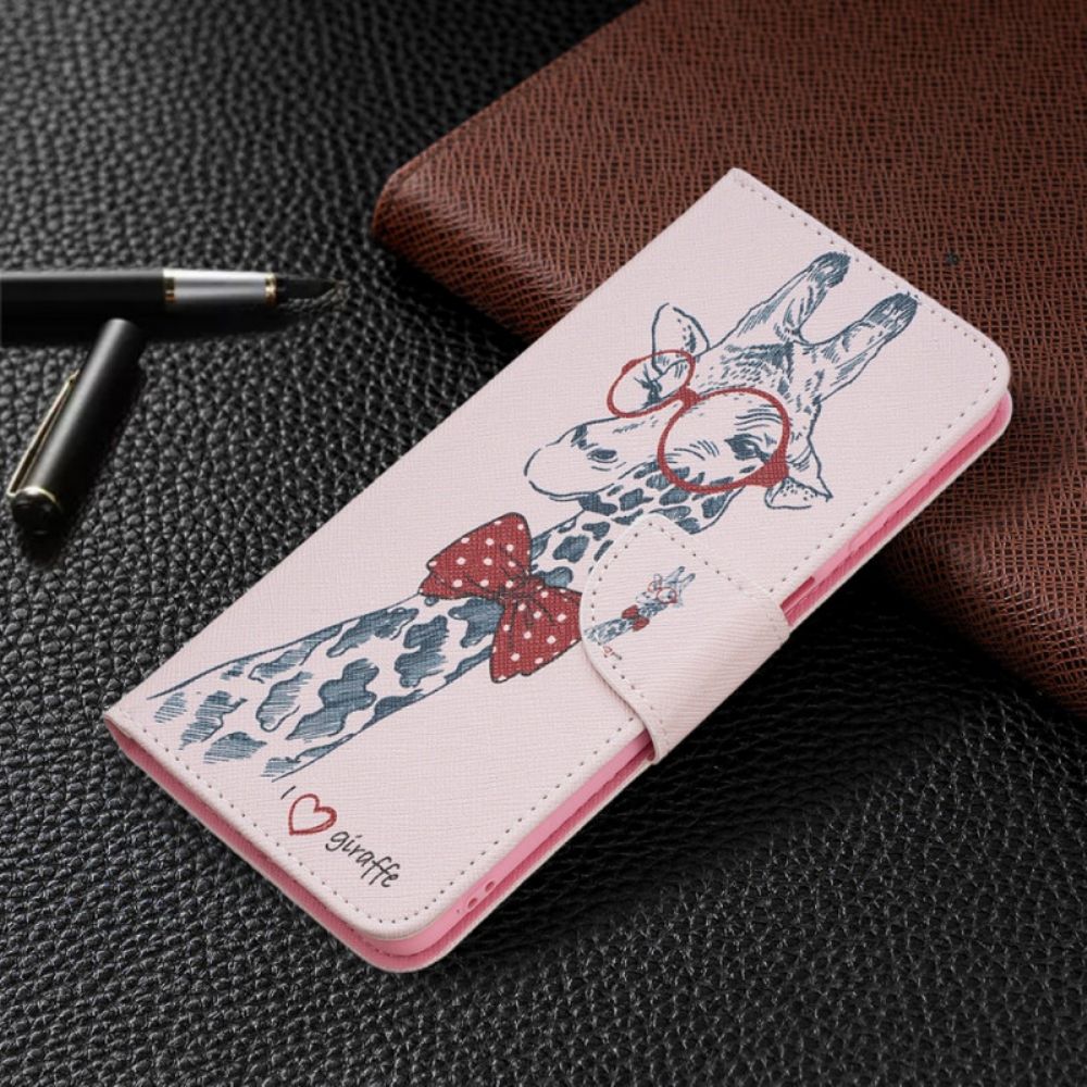 Folio-hoesje voor Samsung Galaxy M52 5G Erudiete Giraf