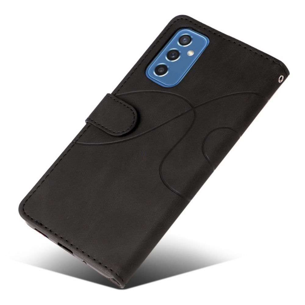 Folio-hoesje voor Samsung Galaxy M52 5G Met Ketting Inktlijn Strippen