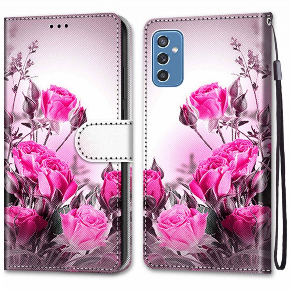 Leren Hoesje voor Samsung Galaxy M52 5G Fonkelende Rozen