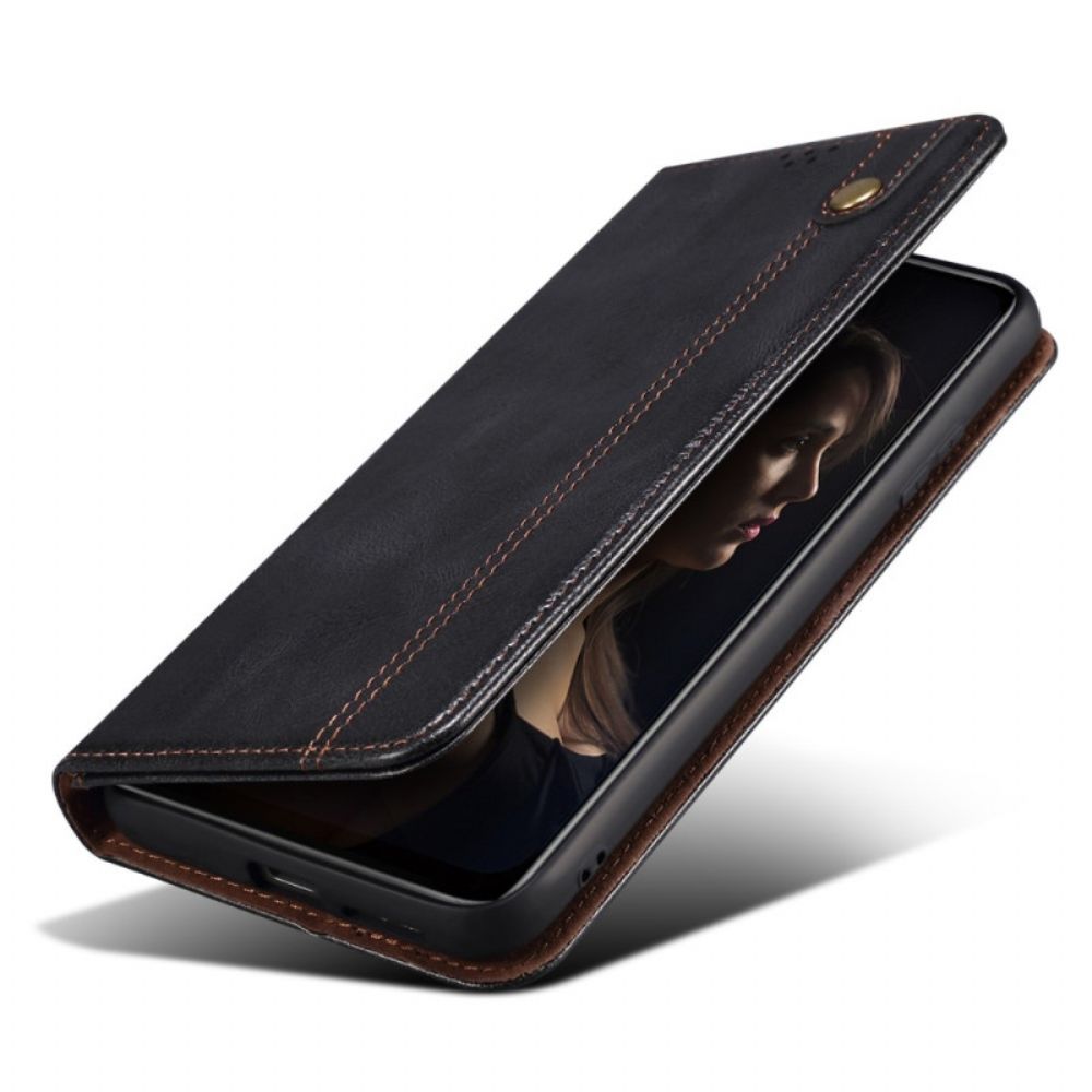 Bescherming Hoesje voor iPhone 14 Folio-hoesje Gewaxt