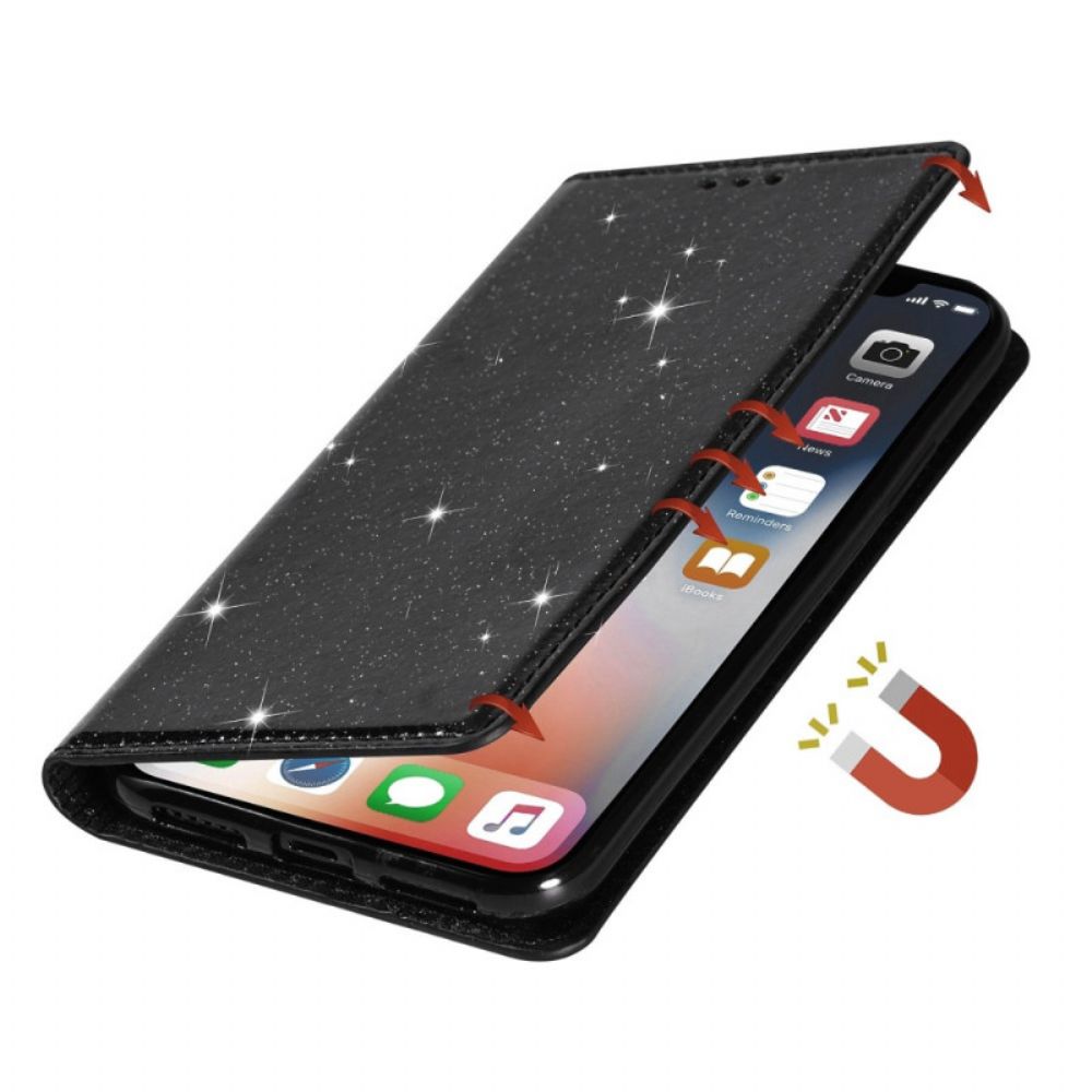Bescherming Hoesje voor iPhone 14 Folio-hoesje Paillettenstijl