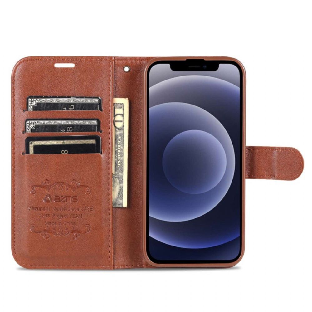 Folio-hoesje voor iPhone 14 Azns Lederen Stijl