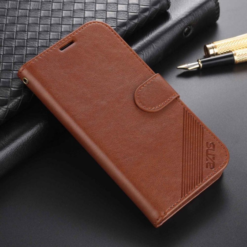 Folio-hoesje voor iPhone 14 Azns Lederen Stijl
