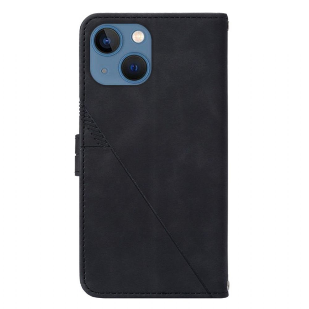 Folio-hoesje voor iPhone 14 Met Ketting Banddriehoeken