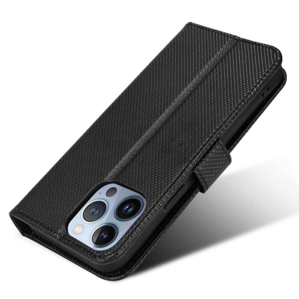 Folio-hoesje voor iPhone 14 Met Ketting Synthetische Lederen Band