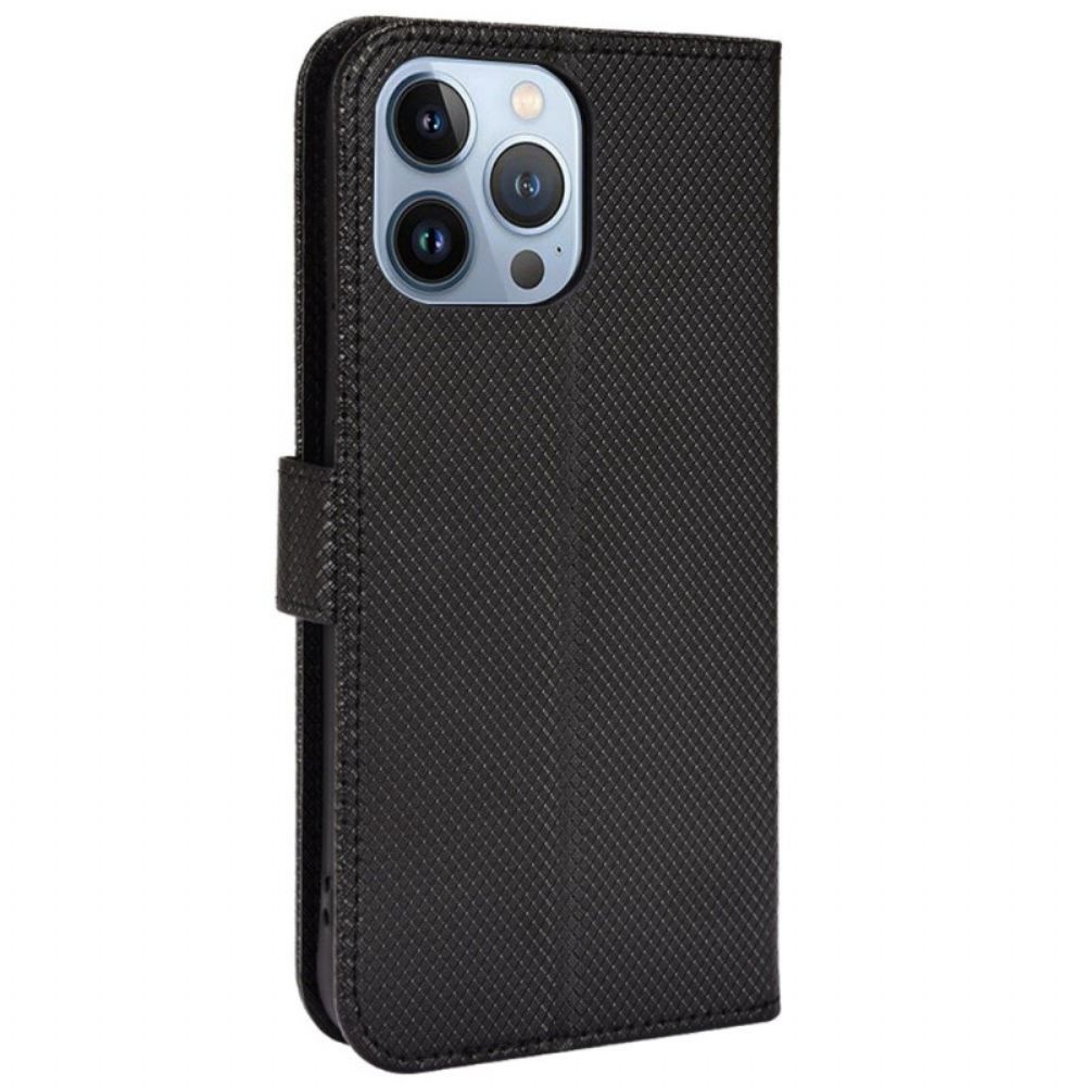Folio-hoesje voor iPhone 14 Met Ketting Synthetische Lederen Band