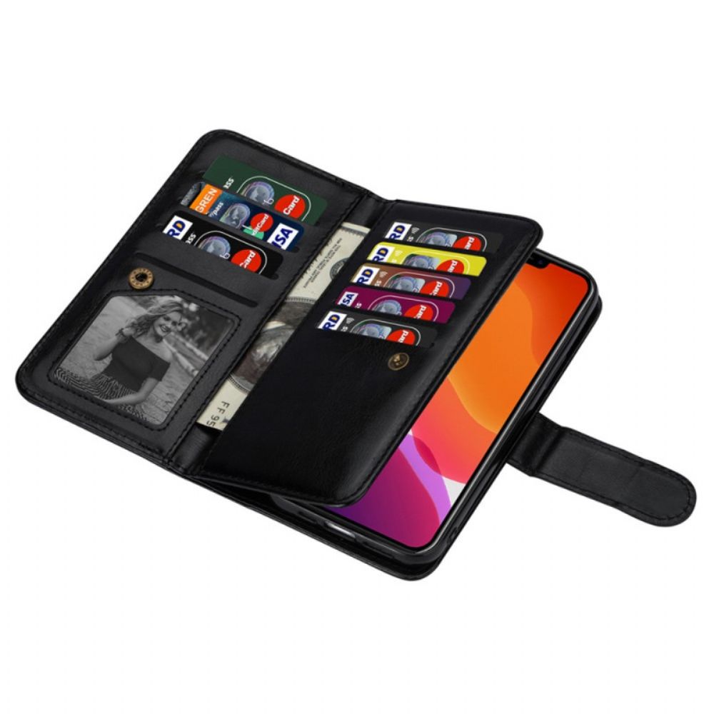 Hoesje Folio-hoesje voor iPhone 14 Afneembare 9-kaarthouder