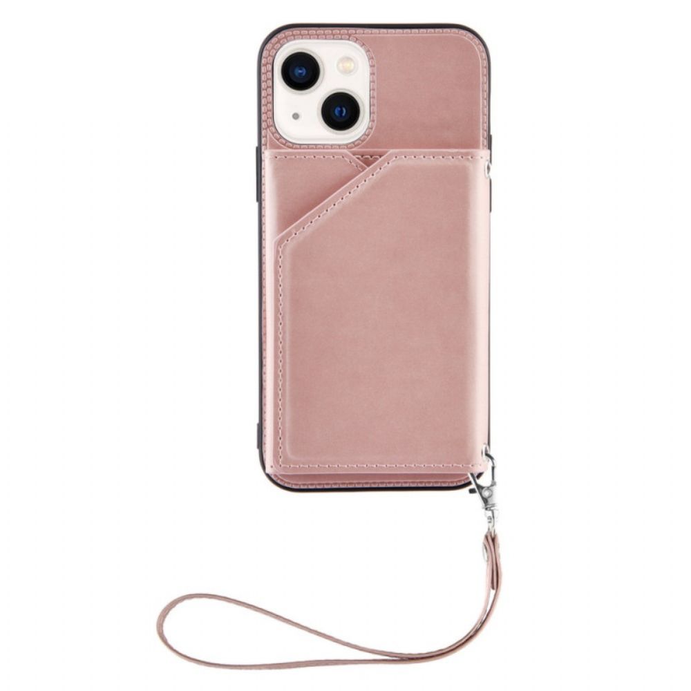 Hoesje voor iPhone 14 Met Ketting Strap Kaarthouder