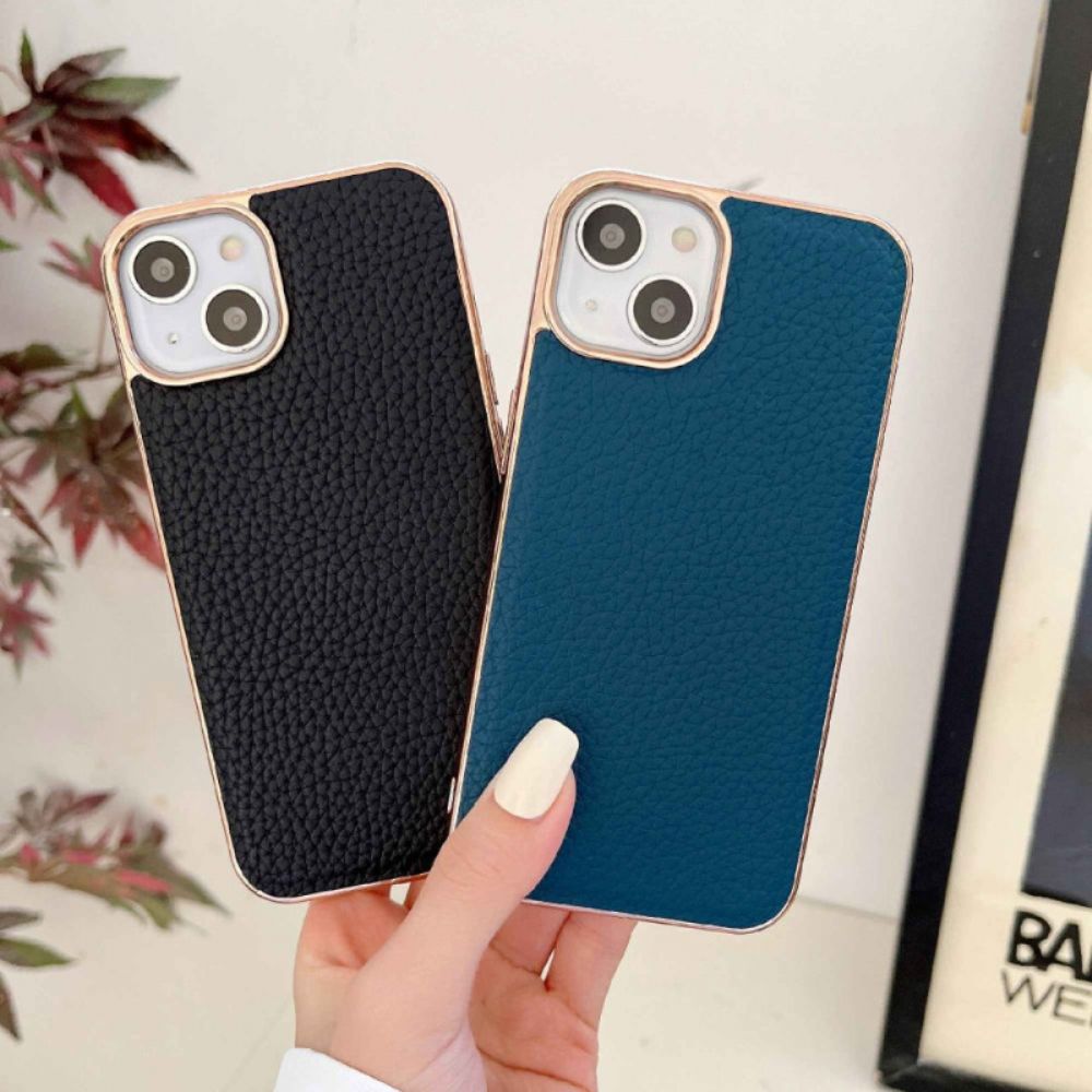 Hoesje voor iPhone 14 Stars Serie Echt Leer