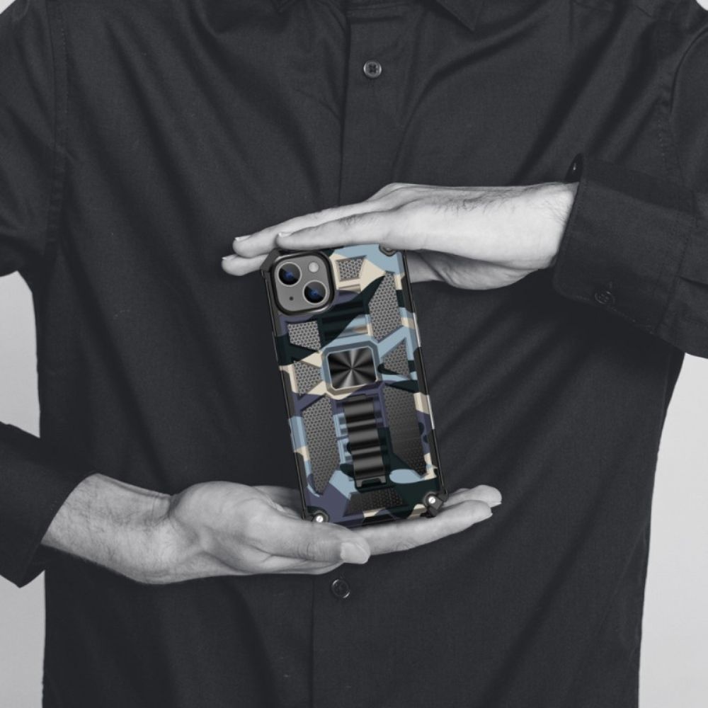 Hoesje voor iPhone 14 Verwijderbare Ondersteuning Camouflage