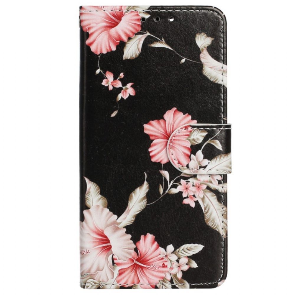 Leren Hoesje voor iPhone 14 Bloemen