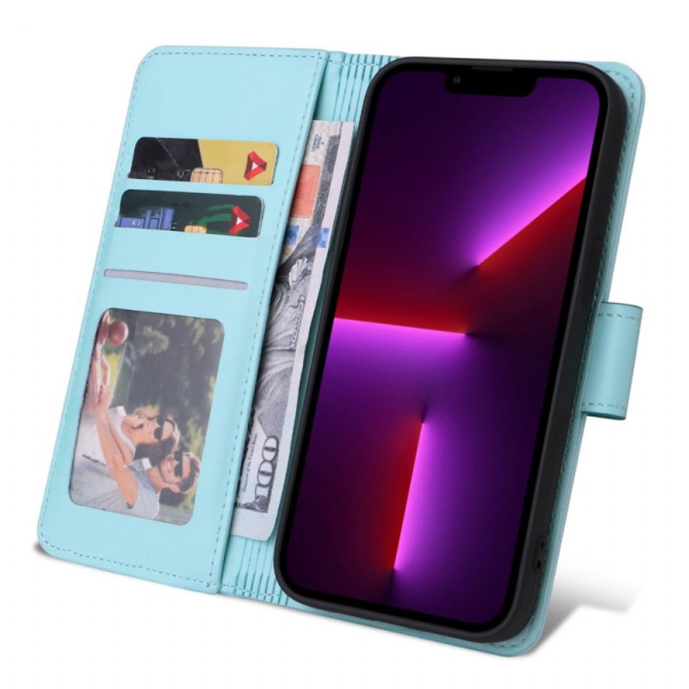 Leren Hoesje voor iPhone 14 Gewatteerde Stijl