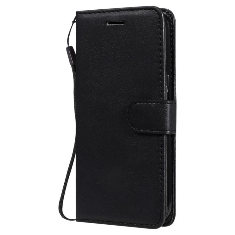 Leren Hoesje voor iPhone 14 Met Ketting Effen Strappy
