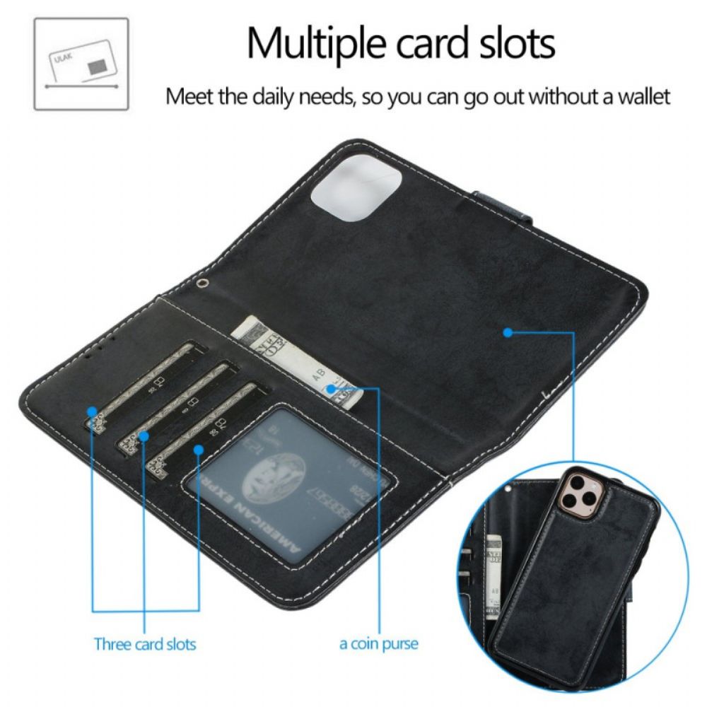 Telefoonhoesje Leren Hoesje voor iPhone 14 Afneembaar