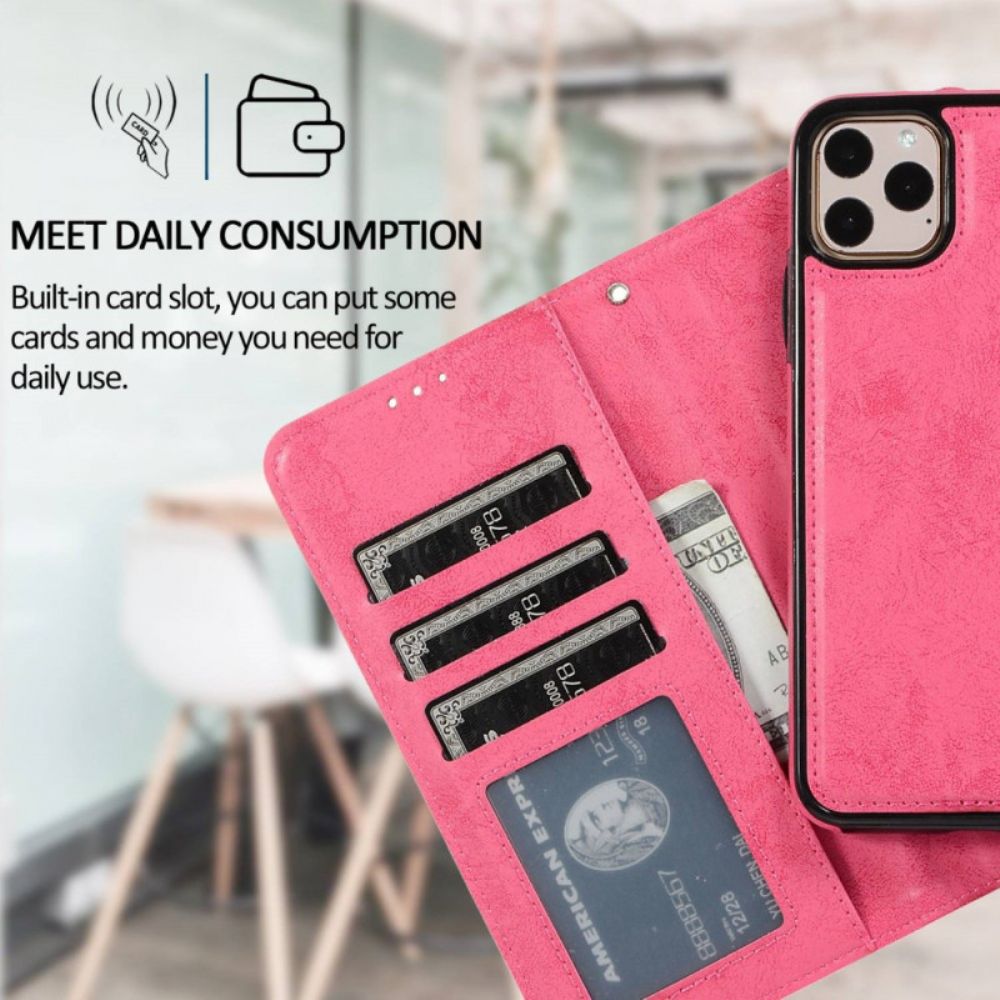 Telefoonhoesje Leren Hoesje voor iPhone 14 Afneembaar