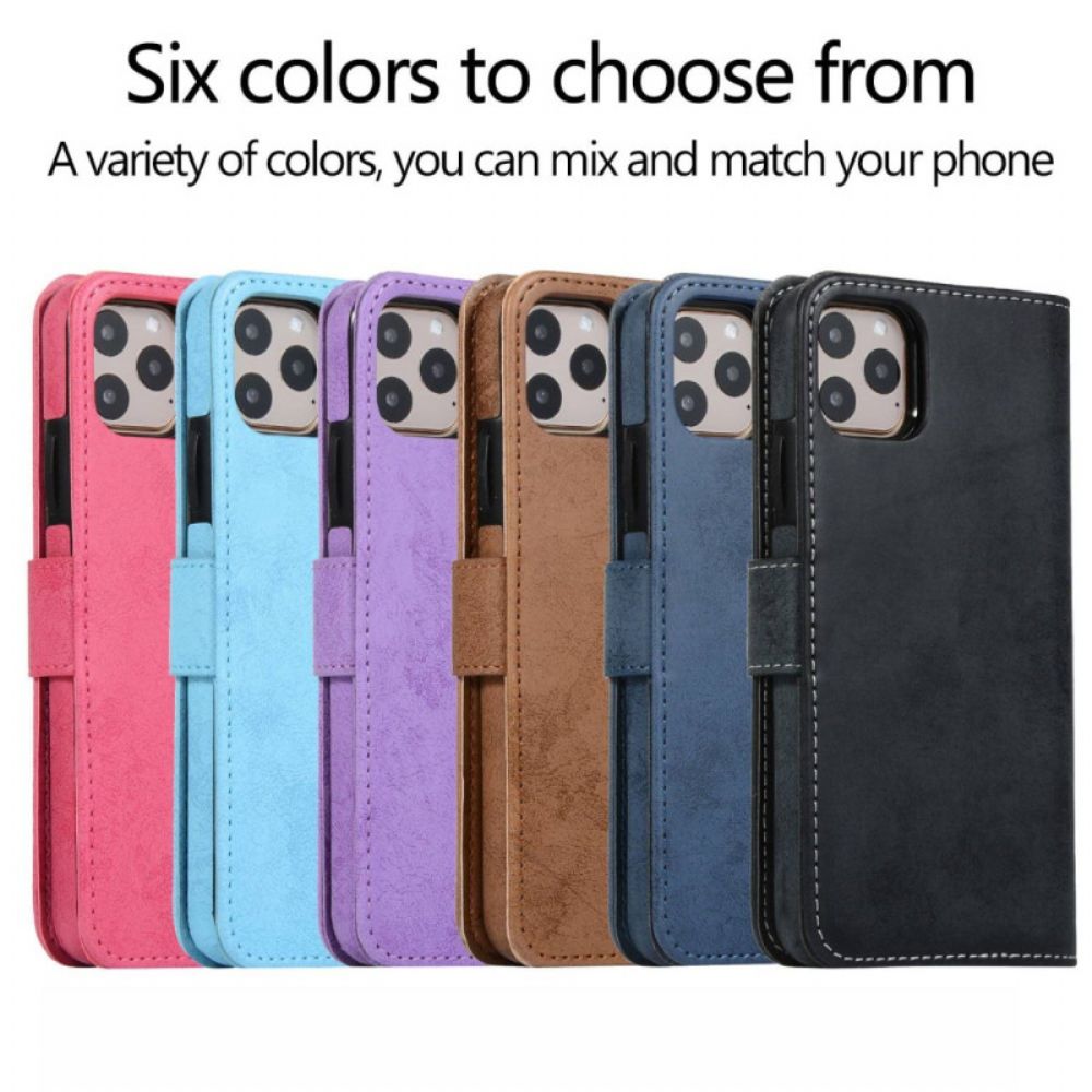 Telefoonhoesje Leren Hoesje voor iPhone 14 Afneembaar