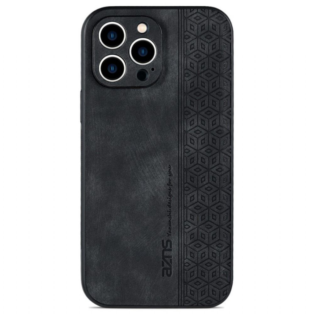 Telefoonhoesje voor iPhone 14 Azns Ledereffect