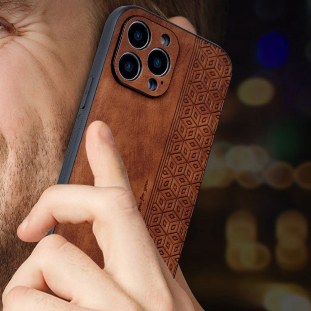 Telefoonhoesje voor iPhone 14 Azns Ledereffect