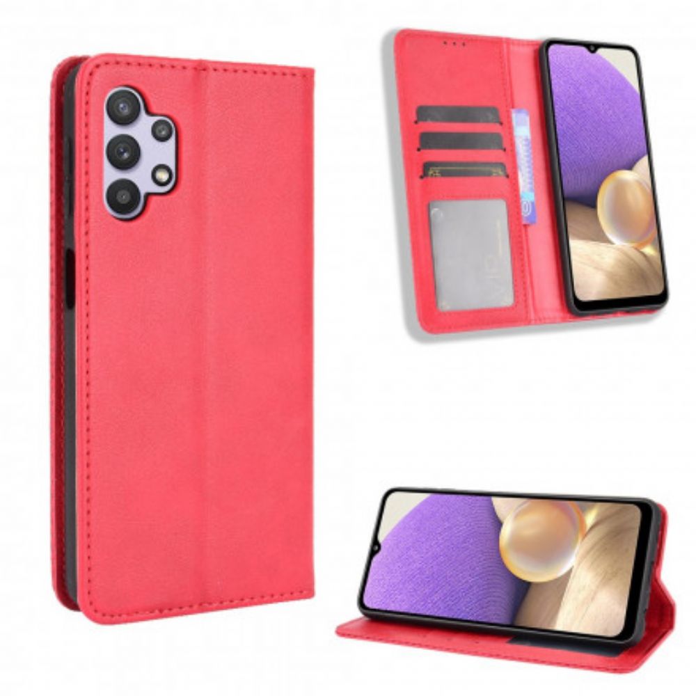 Bescherming Hoesje voor Samsung Galaxy A32 5G Folio-hoesje Vintage Gestileerd Leereffect