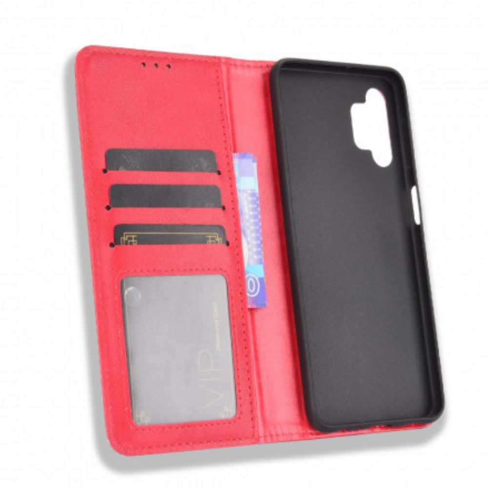 Bescherming Hoesje voor Samsung Galaxy A32 5G Folio-hoesje Vintage Gestileerd Leereffect