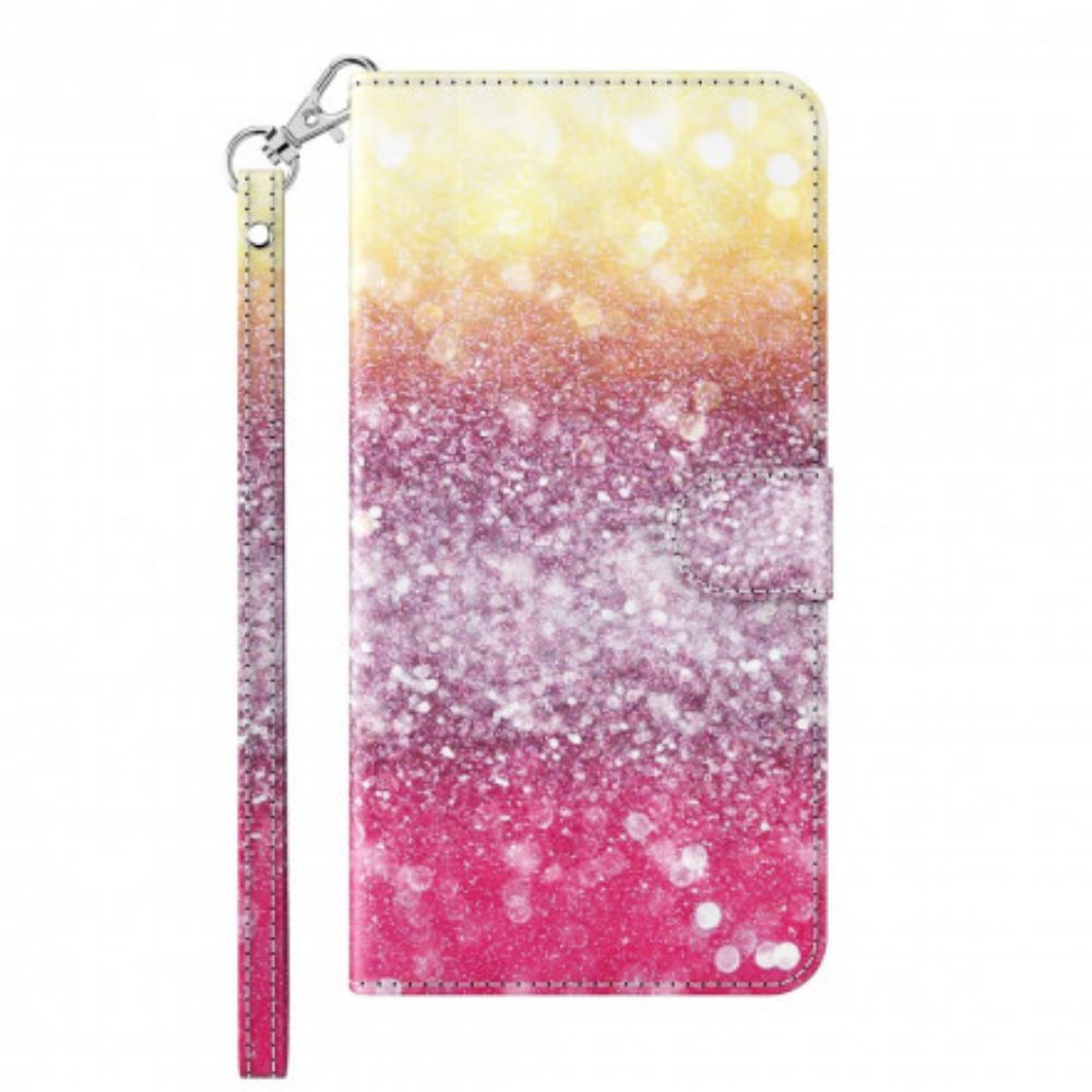 Folio-hoesje voor Samsung Galaxy A32 5G Lichtvlek Magenta Glitter