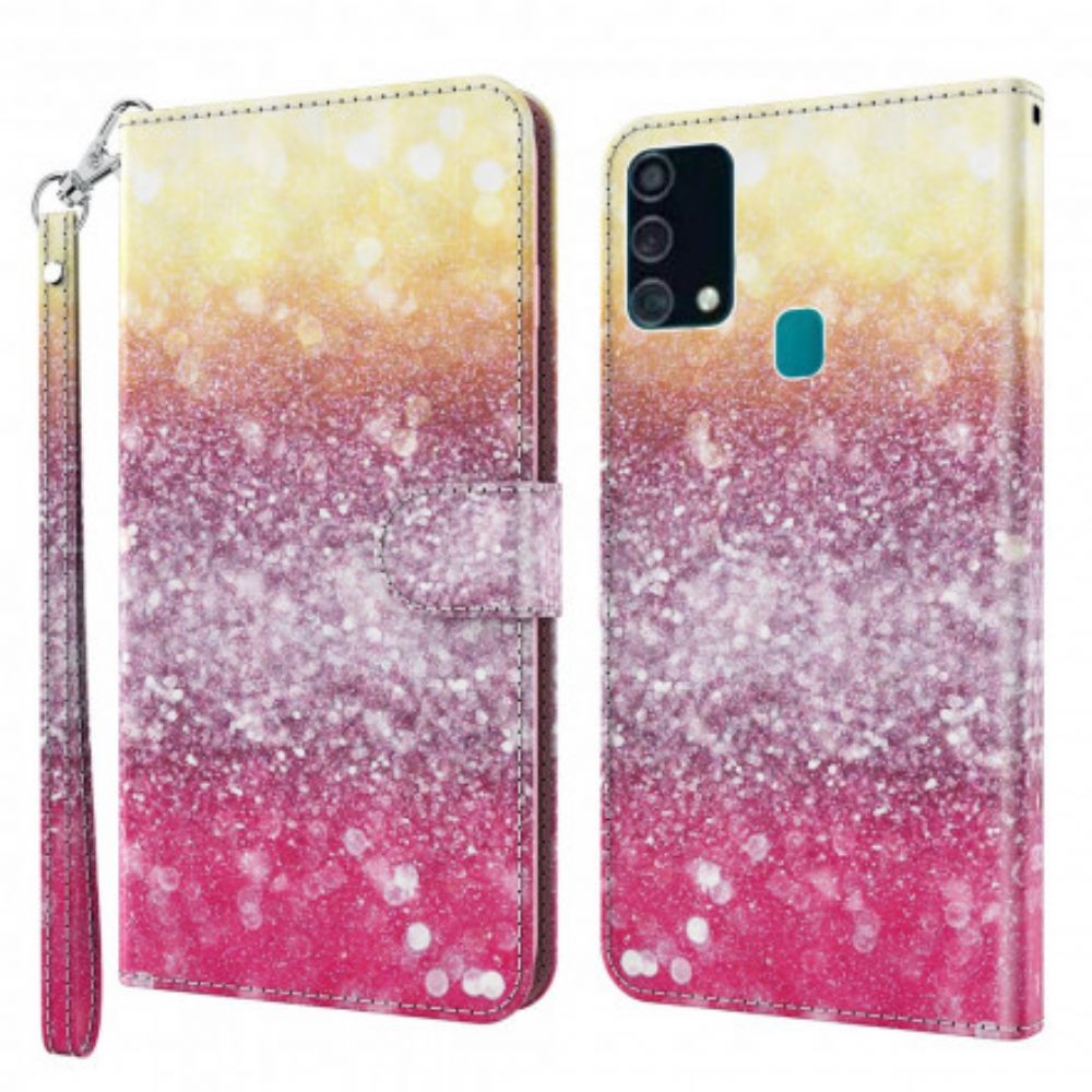 Folio-hoesje voor Samsung Galaxy A32 5G Lichtvlek Magenta Glitter