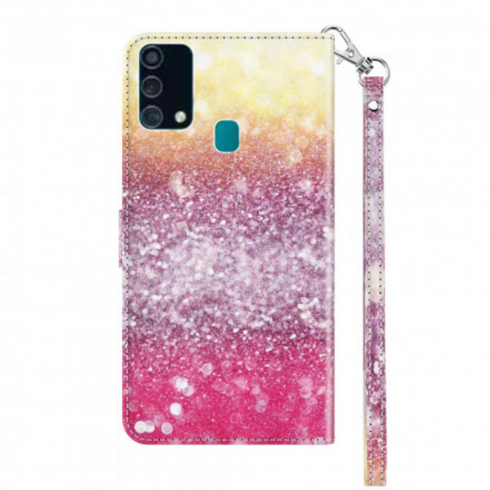 Folio-hoesje voor Samsung Galaxy A32 5G Lichtvlek Magenta Glitter