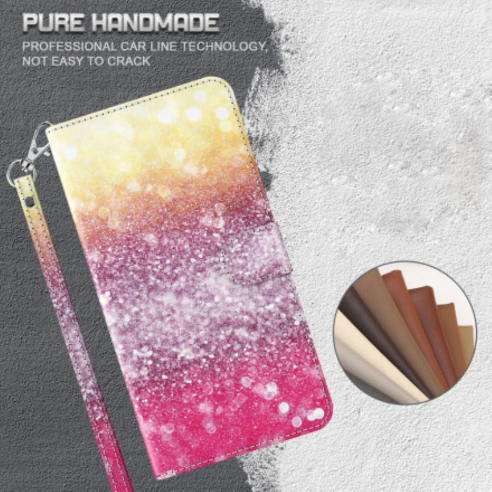Folio-hoesje voor Samsung Galaxy A32 5G Lichtvlek Magenta Glitter