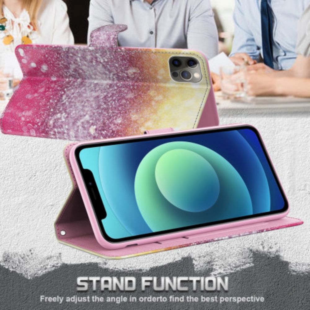 Folio-hoesje voor Samsung Galaxy A32 5G Lichtvlek Magenta Glitter