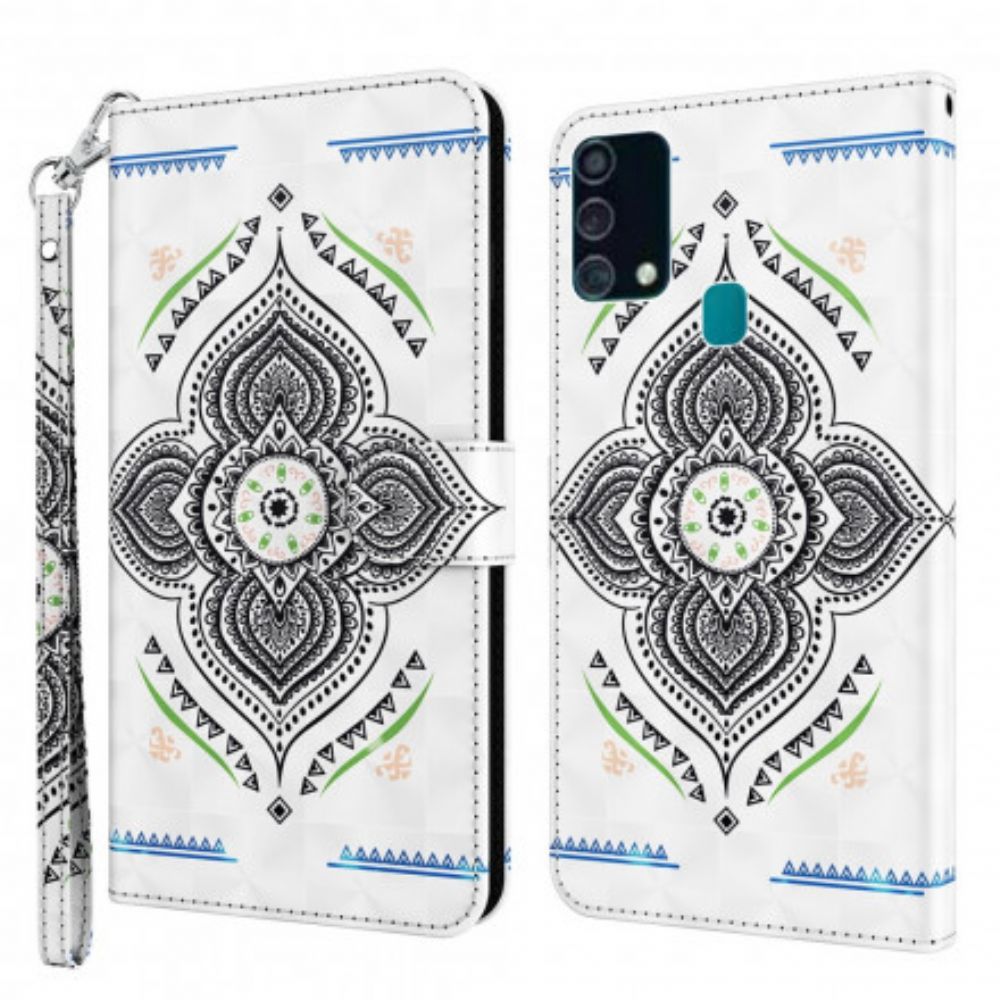 Folio-hoesje voor Samsung Galaxy A32 5G Mandala-lichtspots Met Lanyard