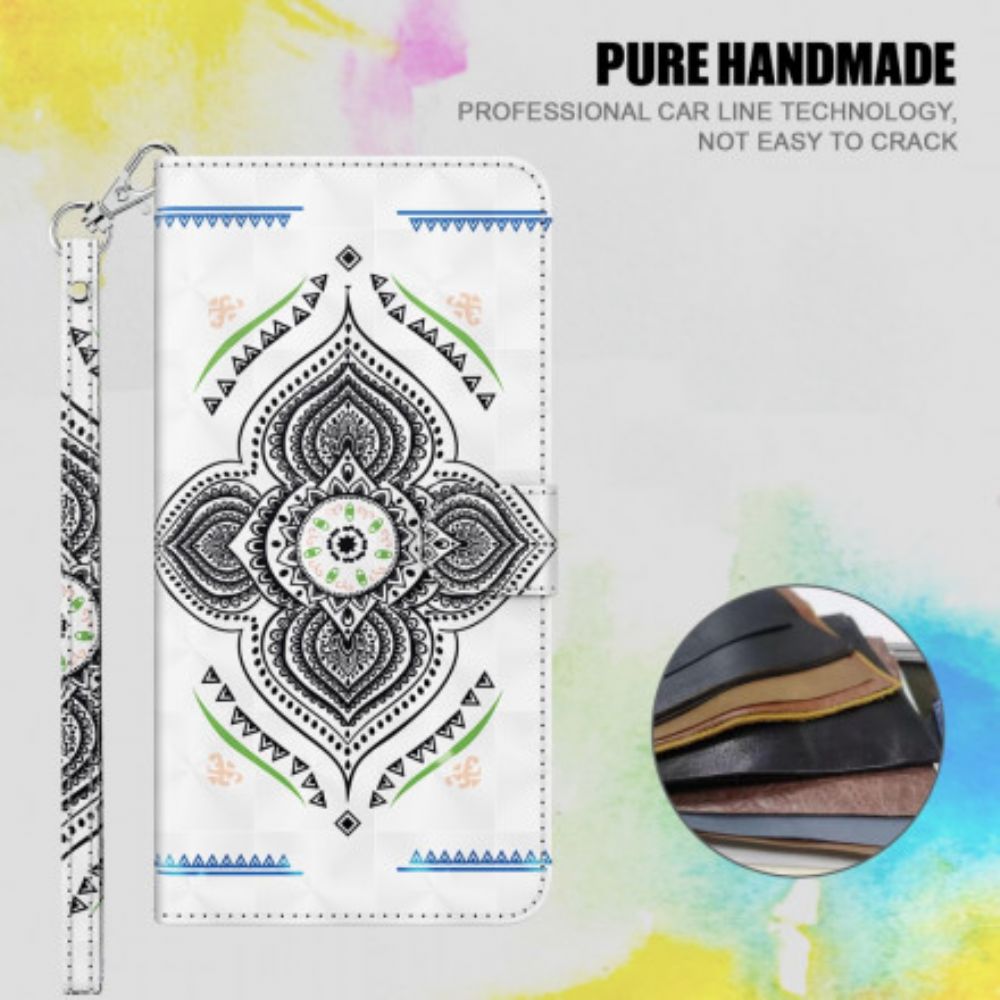 Folio-hoesje voor Samsung Galaxy A32 5G Mandala-lichtspots Met Lanyard
